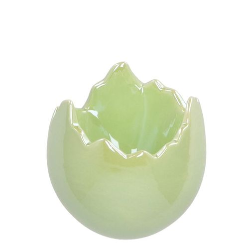 Keramik Übertopf Ei perle grün D10cm H10cm