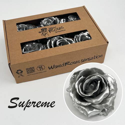 Seiden Wachs Rose Supreme silber