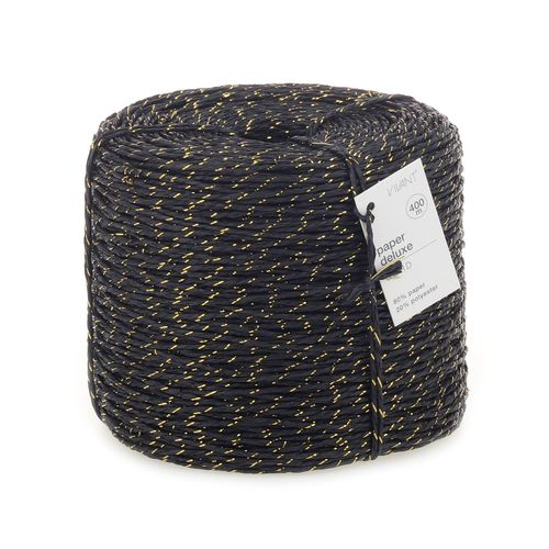 Band Papier deluxe schwarz gold 1mm 40m