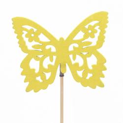 Schmetterling Anna auf Stab gelb D07.5cm L50cm