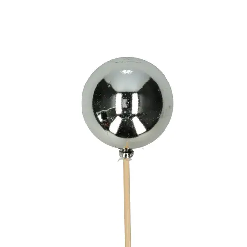 Kugel auf Stab silber glänzend L50cm D06cm