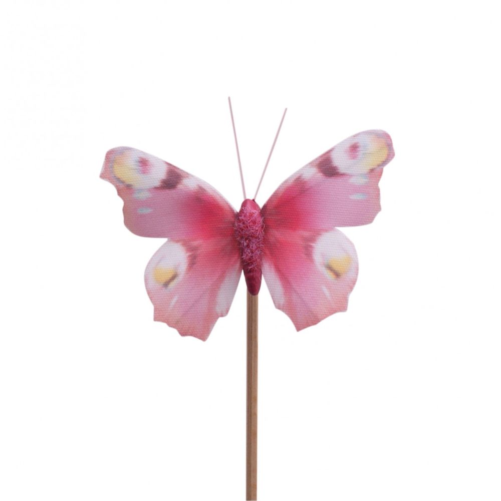 Schmetterling auf Stab Aurelia rosa 50cm 8cm