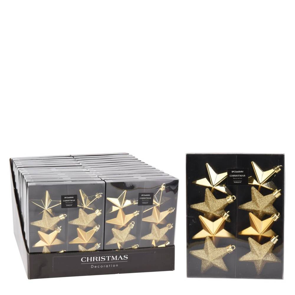 Deko Kugel Stern mix gold D06.5cm x8