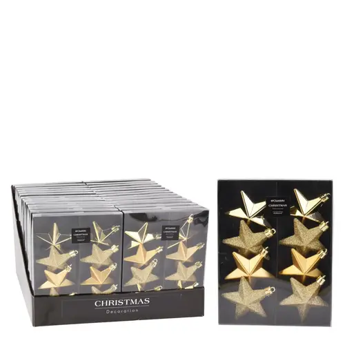 Deko Kugel Stern mix gold D06.5cm x8