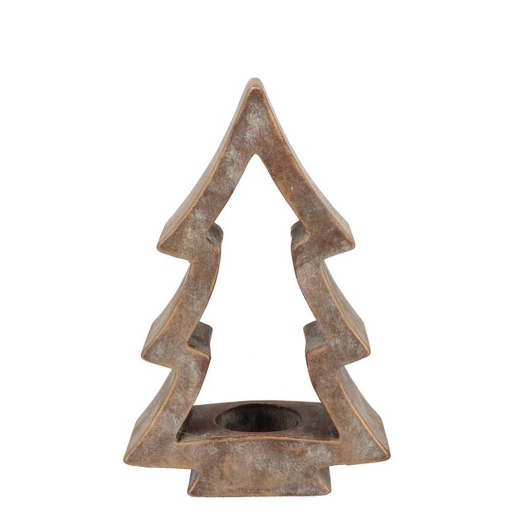 Teelichthalter Baum gold 19x09x30cm