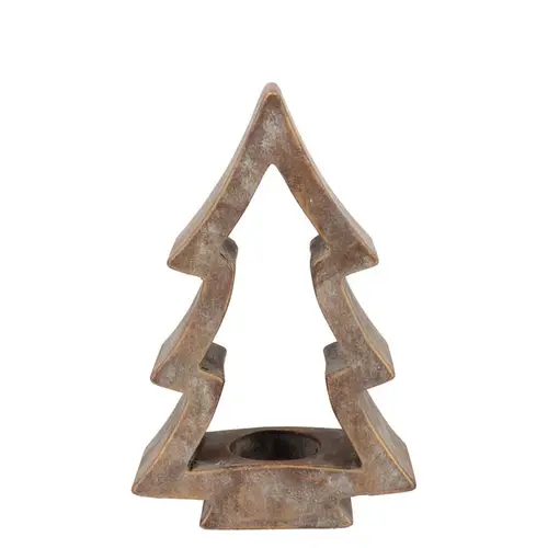 Teelichthalter Baum gold 19x09x30cm