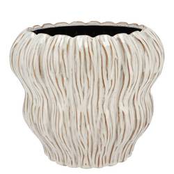 Keramik Übertopf Lima Bubble weiss 23x23x19cm