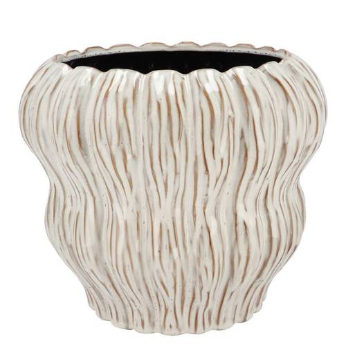 Keramik Übertopf Lima Bubble weiss 23x23x19cm