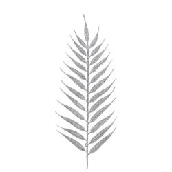 Seiden Blatt Glitzer silber L42cm X4