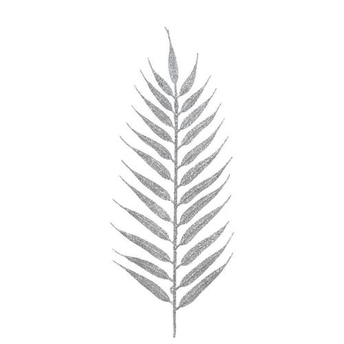 Seiden Blatt Glitzer silber L42cm X4