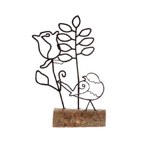 Vogel Szene Garten schwarz D13cm H18.5cm