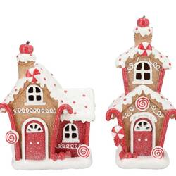 Lebkuchenhaus rot 2/Set 17×10×25cm