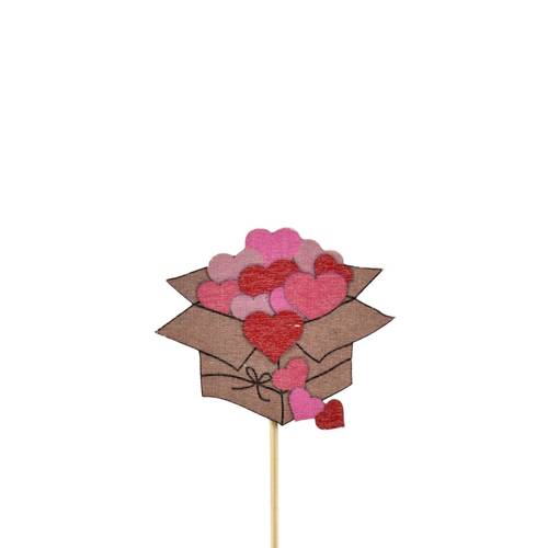 Lovebox auf Stab rot L12cm D06cm