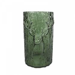 Glas Vase Reh grün D18cm H26cm 