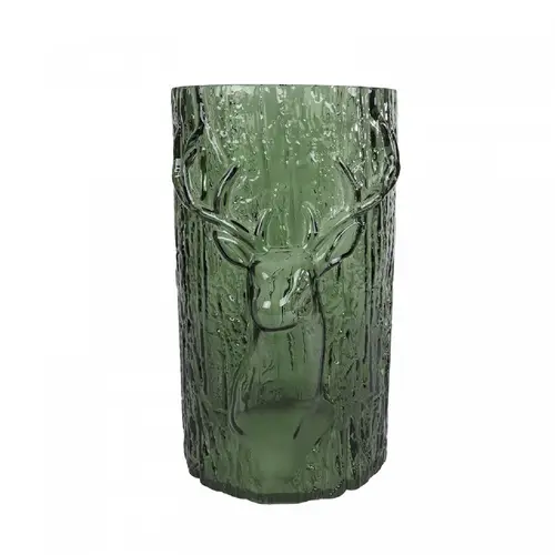 Glas Vase Reh grün D18cm H26cm 