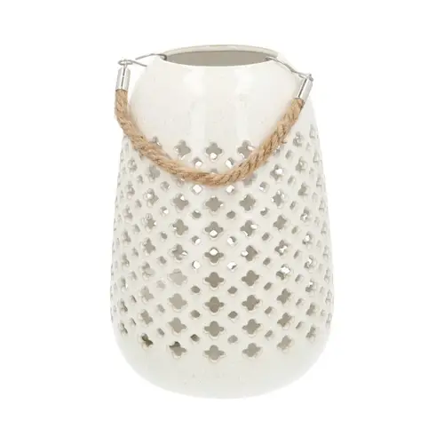 Laterne Keramik Windom weiss D18cm H25cm