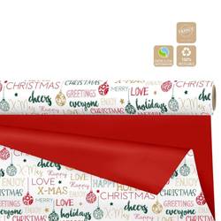 Papier Rolle 70cm 40m Duo Mat Christmas Message rot