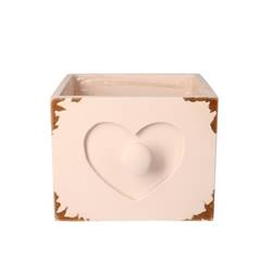 Holz/Herz Schublade rosa D14cm H11cm
