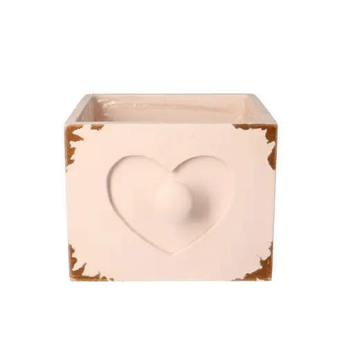 Holz/Herz Schublade rosa D14cm H11cm
