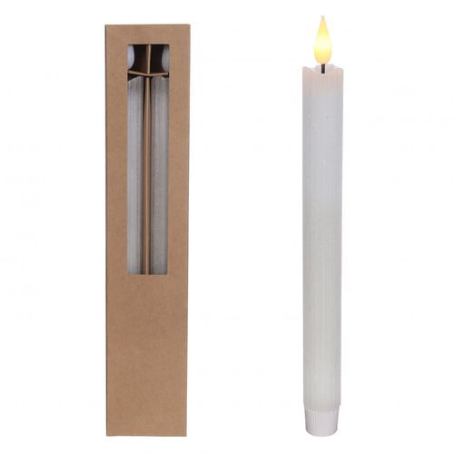 LED Tischkerze creme D2.1cm L25cm 2st ex.AAA