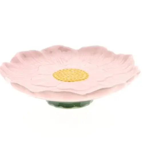 Keramik Teller Blume rosa D25cm