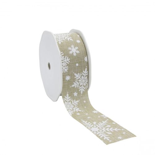 Band Schneeflocke natur 38mm 15m