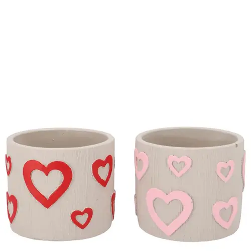 Keramik Übertopf Juul mix rosa/rot 11x11x09cm