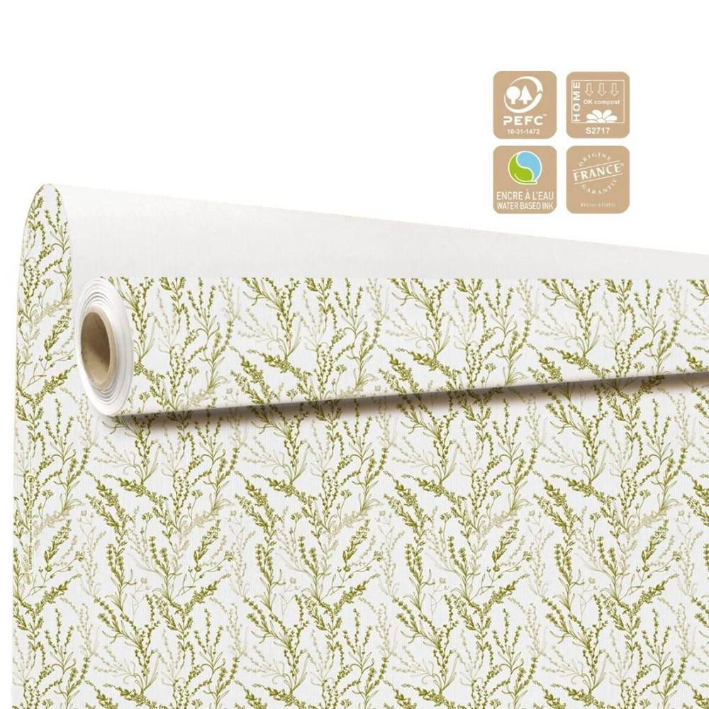 Papier Rolle 80cm 40m Arborescence grün/weiss