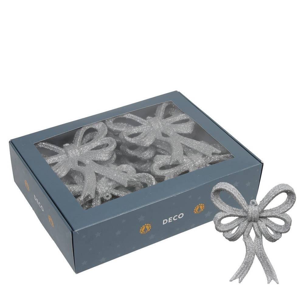 Schleife silber 13x11cm x12