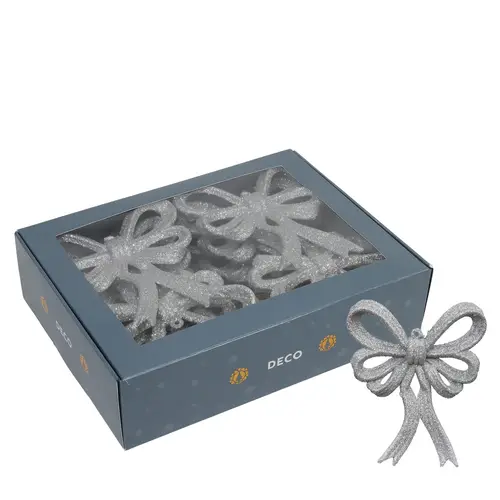 Schleife silber 13x11cm x12