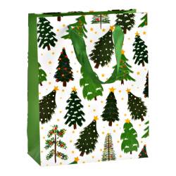 Geschenktüte 3D Tannenbaum aus Papier grün 18x23x08cm