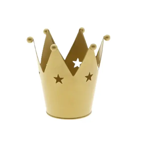 Teelichthalter Krone gold D13cm H15cm