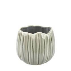 Keramik Übertopf Bulb grau D15cm H13cm