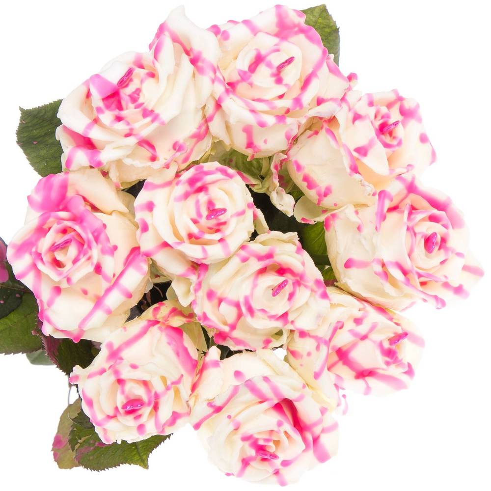 Rose wachs weiss/rosa Choco Roseberry Love 70cm duften