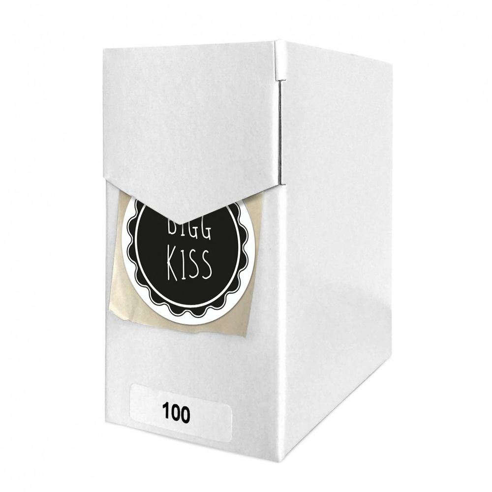 Label Big Kiss schwarz 40mm 100st