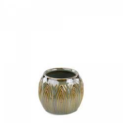 Keramik Topf Lotus grün D08.5 H07cm  