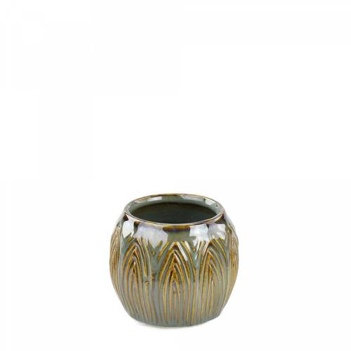 Keramik Topf Lotus grün D08.5 H07cm  