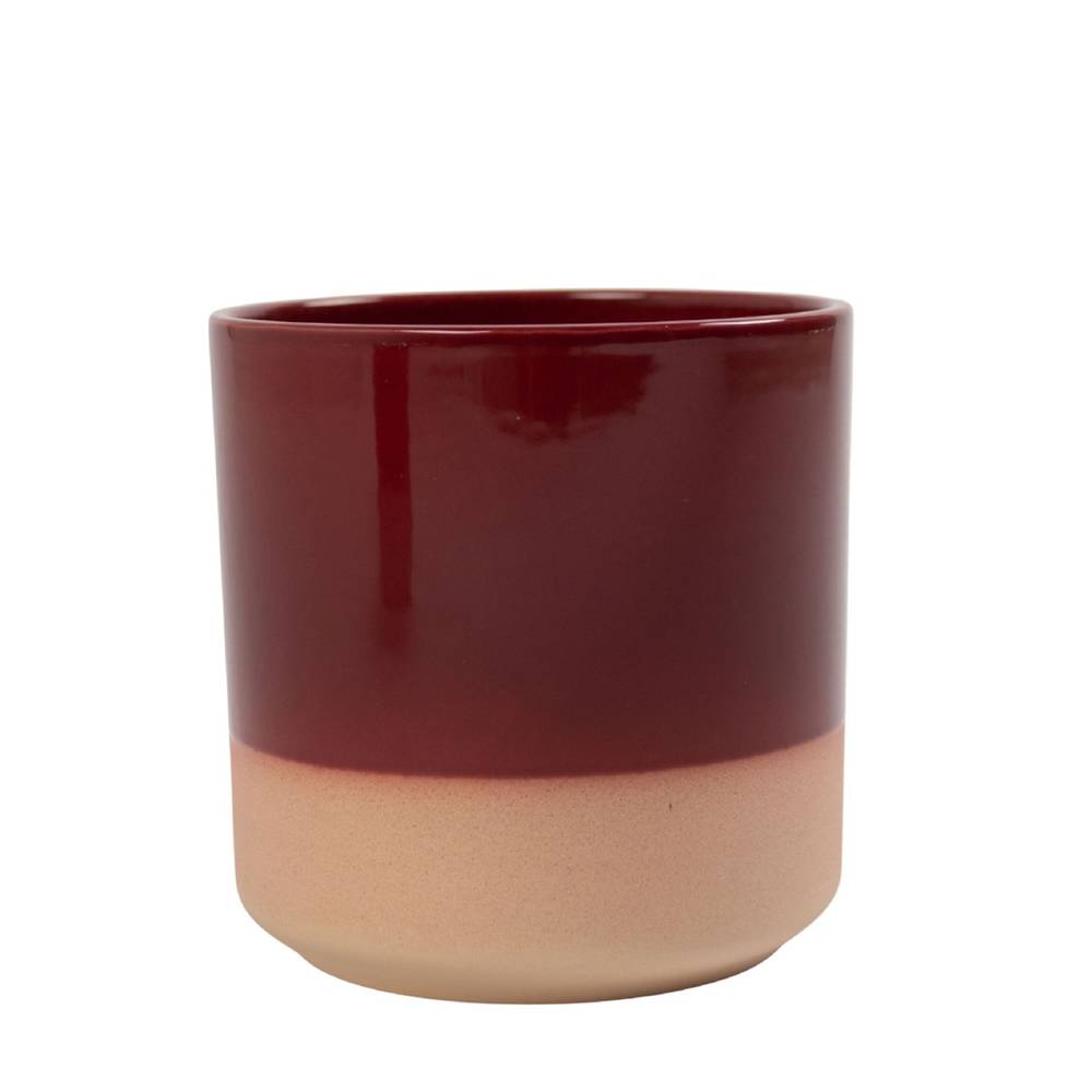 Keramik Übertopf Duo weinrot D17cm H17cm 