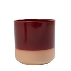 Keramik Übertopf Duo weinrot D17cm H17cm 