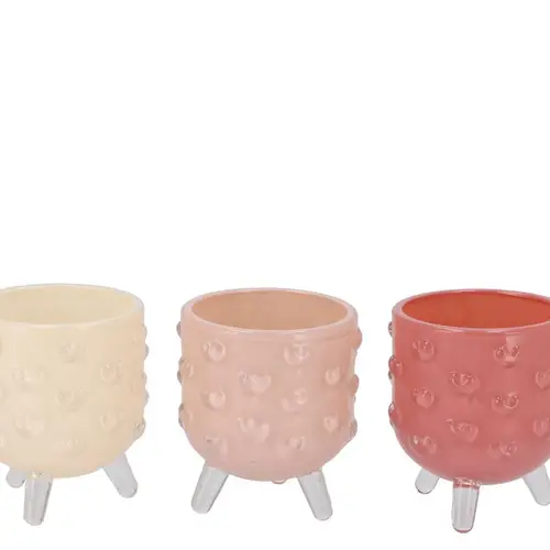 Glas Teelicht Roman Herz mix D08cm H09cm