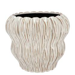 Keramik Übertopf Lima Bubble weiss 20x20x17cm