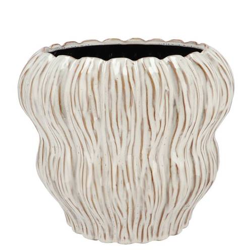 Keramik Übertopf Lima Bubble weiss 20x20x17cm