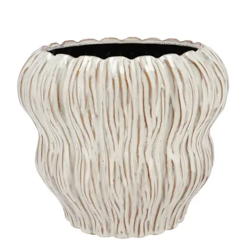 Keramik Übertopf Lima Bubble weiss 20x20x17cm