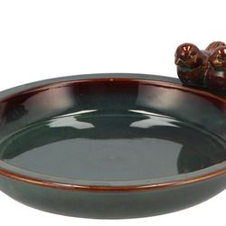 Vogeltrinkschale glasiert grau 33x05cm