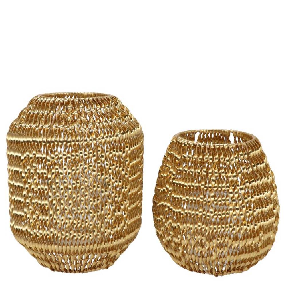 Metall Laterne Cruz gold 2/Set 09x15x19cm