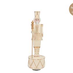 Deko Musikbox Nussknacker gold 09x09x28cm