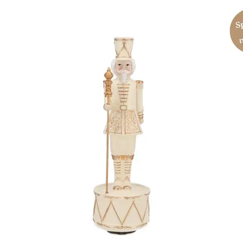 Deko Musikbox Nussknacker gold 09x09x28cm