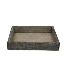 Holz Tablett 4eck natur D20cm H04cm