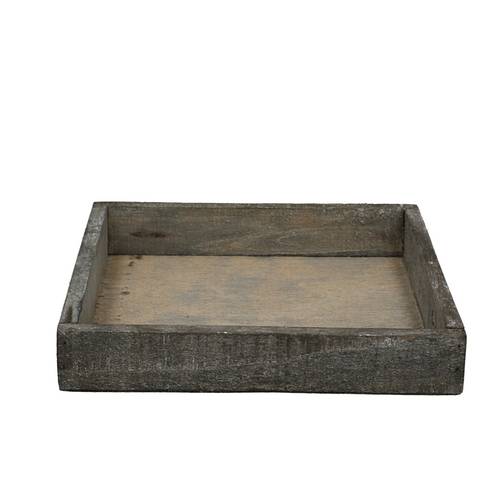Holz Tablett 4eck natur D20cm H04cm