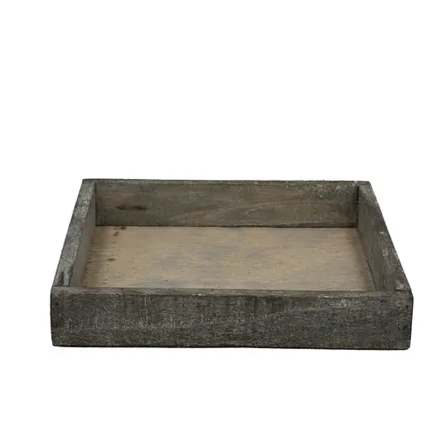 Holz Tablett 4eck natur D20cm H04cm